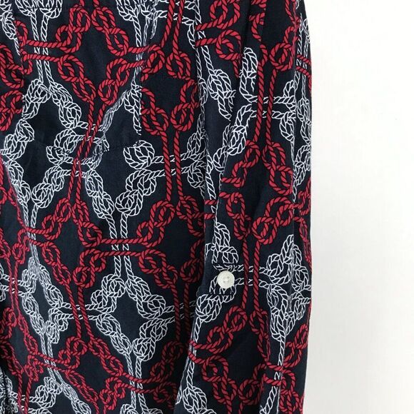 Tommy Hilfiger Cotton Printed Utility Shirt Women's Medium Nautical Button Up - Picture 4 of 11